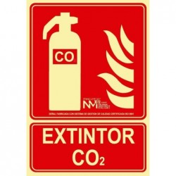 SEÑAL EXTINTOR CO2 PVC 1mm...