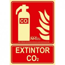 SEÑAL EXTINTOR CO2 aluminio...